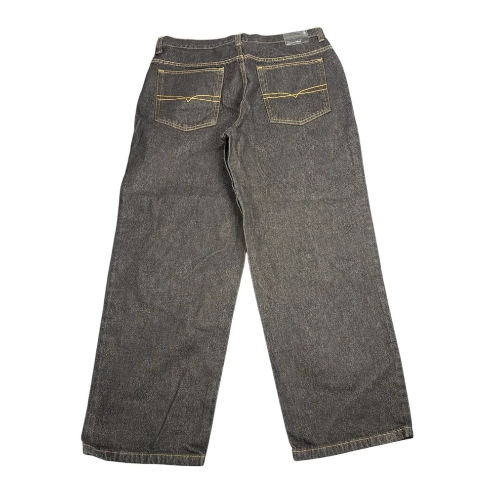 Vintage Anchor Blue Baggy Jeans Mens 38x32 Dark Wash Black Skater Wide Leg 90s